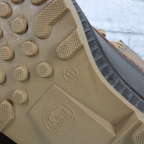 Sorel Brown Leather Lace Up Insulated Ankle Winter Duck Boots Size 11 - Picture 8 of 9